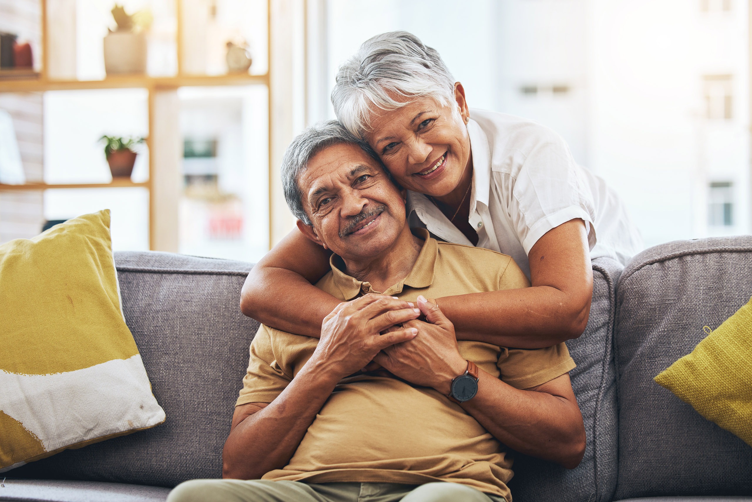 Senior couple at home, an example of reverse mortgage homeowners
