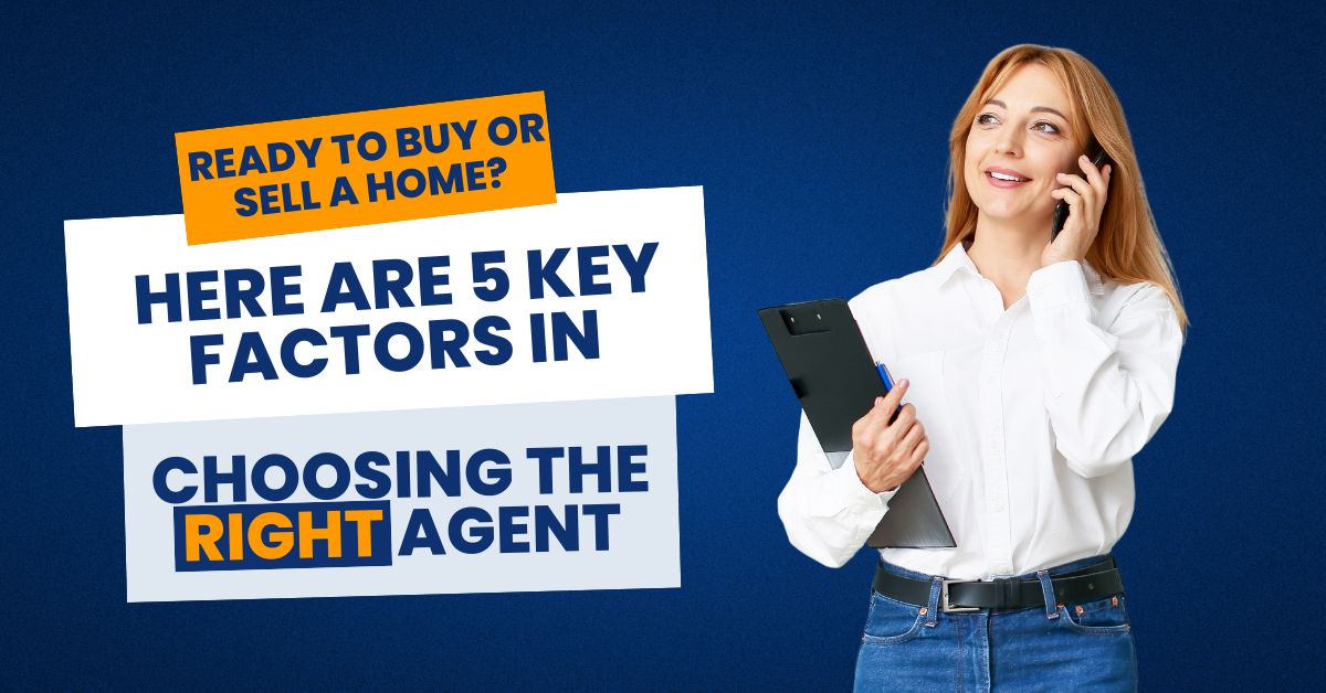 Ready to Buy or Sell a Home?<br>Here Are 5 Key Factors in Choosing the Right Agent Pam Fraser. Picture of a real estate agent holding a clipboard while on the phone.