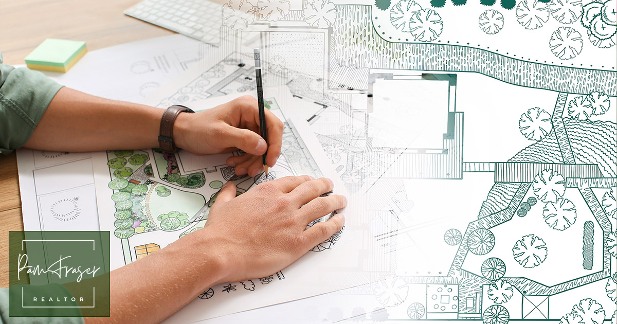 San Diego Gardens August 2025 by Pam Fraser. Picture of someone creating a landscape design.