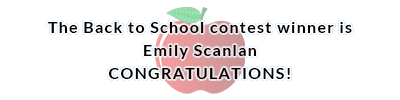 Name of Back to School winner 2026 with an apple in the background