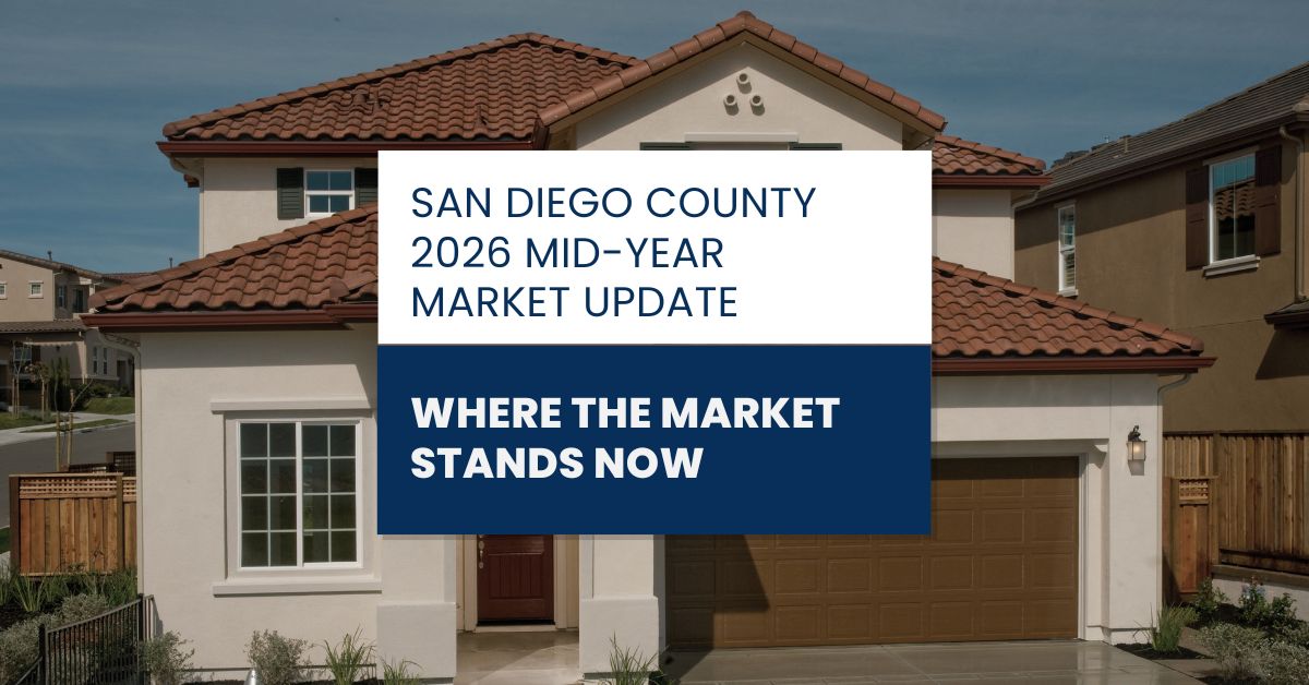San Diego County home with 2026 mid-year housing market update text